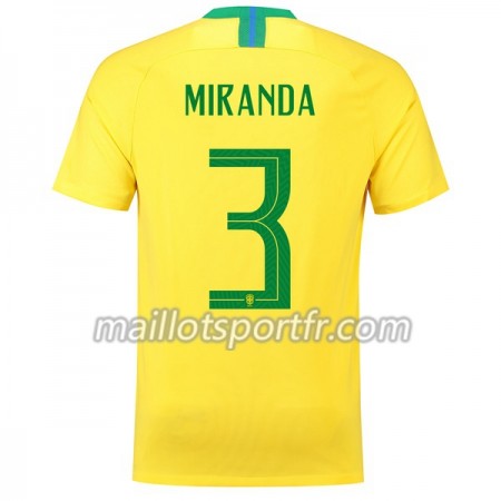 Maillot de Foot Brésil Miranda 3 Domicile Coupe du monde 2018 Maillot de Foot Brésil Miranda 3 Domicile Coupe du monde 2018